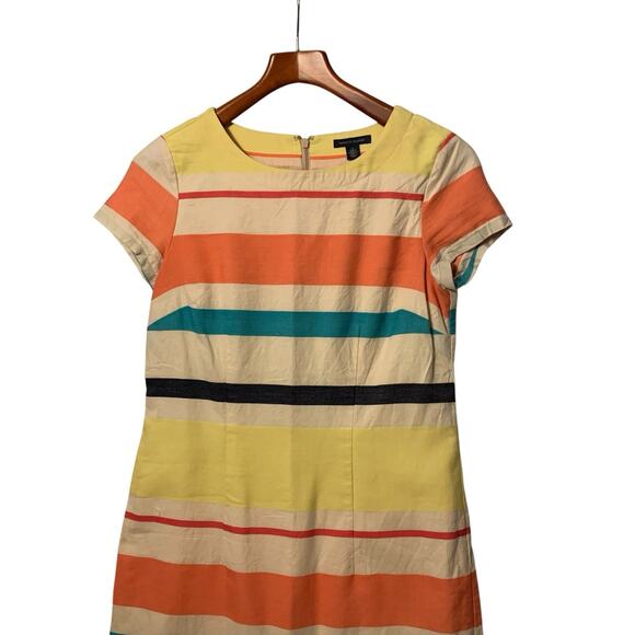 Tommy Hilfiger women’s Striped Short Sleeve linen blend preppy dress size 6 - Picture 5 of 9